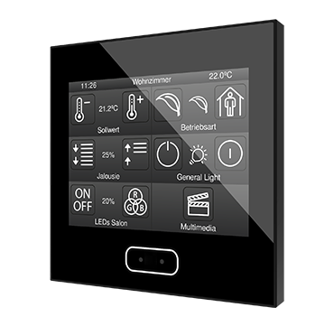 Zennio ZVIZ35V2 Емкостная сенсорная панель с 3,5-дюймовым дисплеем и датчиком влажности, Z35 v2