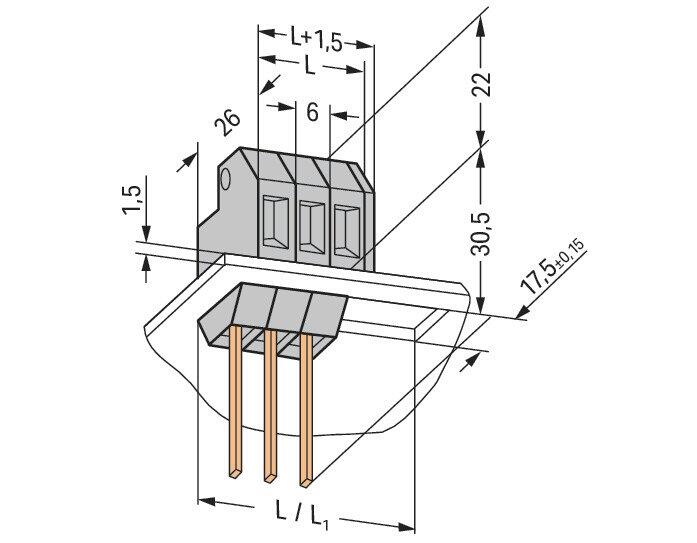 Wago 226-103 ADFKL 4Qмм мм 0,8X1,6 F.BLECHD.1,5