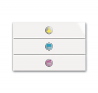 ABB 6342-24G-101-500 Сенсор 3-клавишный priOn, белый камень, цвет: Белый