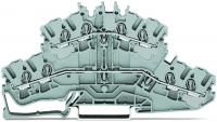 Wago 2002-2401 2-уровн. клемма, 0,25 - 2,5 (4) мм2, 4-пров., ''L/L'', серая