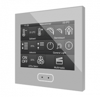 Zennio ZVIZ35V2S Емкостная сенсорная панель с 3,5-дюймовым дисплеем и датчиком влажности, Z35 v2, цвет: Серебряный