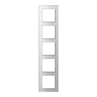Jung AC 585 GL WW Стеклянная рамка 5-ная, вертикальный и горизонтальный монтаж, Glass, A CREATION, белая (стекло)