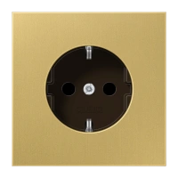 Jung ME 1520 KI C SCHUKO®-розетка, 16 A 250 В ~, с дополнительной защитой,, Латунь, Серия LS, латунь Classic