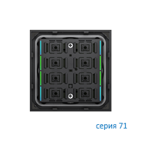 Ekinex EK-E12-TP-BG-NF Выключатель "71" 4-х клавишный, версия NF, подсветка - синий/зеленый