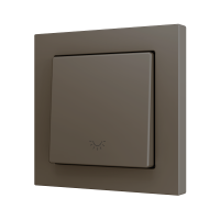 Zennio ZS551PB1LM ZS55, Простая мягкая кнопка для 1 двоичного входа 55x55 мм – Значок подсветки, Мокко