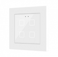 Zennio ZVIF55X4V2W Емкостный сенсорный выключатель с подсветкой (55 x 55 мм) Flat 55 X4v2, 4-кнопочный, цвет: белый