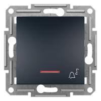 Interra 
					ITR1700171
				 1-полюсная кнопка с подсветкой локатора и значком звонка - Антрацит