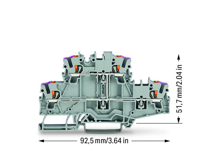 Wago 2202-2708 2-уровн. клемма, 0,25 - 2,5 (4) мм2, наж.кнопка