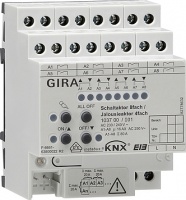 Gira 103700 Реле Устройство управления жалюзи 8/4 канальное 16 А, с ручным управлением, цвет: REG plus