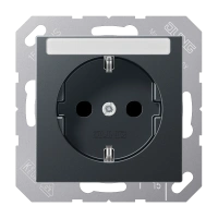 Jung A 1520 BFKINA ANM SCHUKO®-розетка, 16 A 250 В ~, с полем для надписи, с дополнительной защитой,, thermoplastic lacquered, Серия A, матовый антрацит
