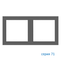 Ekinex EK-P2S-FGB Плата "71", 2 поста (60х60), материал - Fenix NTM, цвет - Серый Бромо