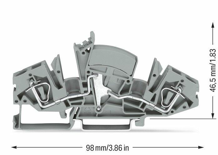 Wago 282-841/049-000 2-пров. проходной клеммник, 0,2 - 6 мм2, без тестового гнезда