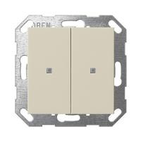 Gira 517301 Кнопочный выключатель KNX, клавиша, 2-местн., цвет: Кремовый, оттенок: Глянцевый