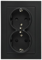 Jasmart Electric G5504PB Розетка SCHUKO© двойная с защитными шторками 16A 250V~ 2P+T, цвет черный матовый (soft touch), G5504PB