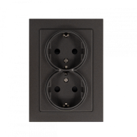 Jasmart Electric G5504Z Розетка SCHUKO© двойная с защитными шторками 16A 250V~ 2P+T, цвет Мокко, G5504Z