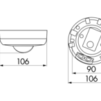 B.E.G. 92219 Потолочный датчик движения PD3N-1C Micro, цвет: Белый матовый, похожий RAL9010