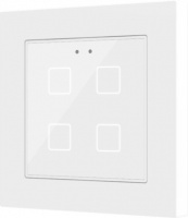 Zennio ZVI-F55X4-GW Выключатель сенсорный KNX Flat 55 X4, 4-кнопочный, цвет: Белый, оттенок: Глянцевый