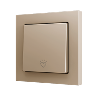Zennio ZS551PB1LC ZS55. Простая сенсорная кнопка для 1 двоичного входа, 55 x 55 мм, цвет шампанского