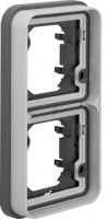 Berker 13293515 Рамка 2-местная вертикальная для скрытого монтажа, светло-серый, цвет: Серый, оттенок: Светлый, матовый