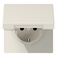 Jung LS 1520 KIKL SCHUKO®-розетка, 16 A 250 В ~, с дополнительной защитой,, Откидная крышка, duroplastic, Серия LS, слоновая кость