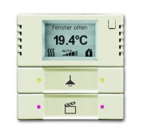 ABB 6128/01-896-500 Терморегулятор KNX с дисплеем и сенсором, 2/4-клавишный, chaley-white, цвет: Белый, оттенок: Chaley