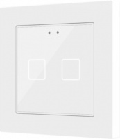 Zennio ZVI-F55X2-W Выключатель сенсорный KNX Flat 55 X2, 2-кнопочный, цвет: Белый, оттенок: Без оттенка