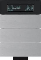 Berker 75663694 Инфракрасный клавишный сенсор B.IQ с регулятором температуры помещения, 3-канальный, алюминий, цвет: Серый, оттенок: Анодный алюминий