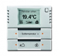 ABB 6124/01-83-500 Терморегулятор KNX с дисплеем, серебристый алюминий, цвет: Серый, оттенок: Серебристый алюминий