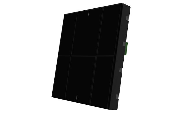 Interra ITR340-0631 iSwitch+ - 6-кнопочный KNX выключатель, плексиглас, черный