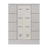 ABB SB/U8.0.1-83 Элемент управления 8-клавишный, серебристый алюминий, цвет: Серый, оттенок: Серебристый алюминий
