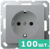 Jasmart Electric G5501S-100 Розетка SHUKO© с защитными шторками 16A 250V~ 2P+T, цвет Алюминий, набор, 100 шт.