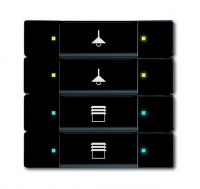 ABB 6127/02-885-500 Сенсор 4/8-клавишный, чёрный бархат, цвет: Чёрный, оттенок: Бархат