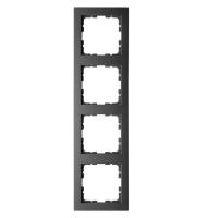 GVS G0804PB Рамка для серии 55 мм, 4 поста, чёрный пластик