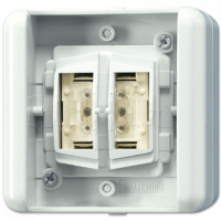 Jung 8472.02LEDW KNX/EIB 2х клавишный выключатель\кнопка, 2 позиционная, для накладного монтажа с BCU