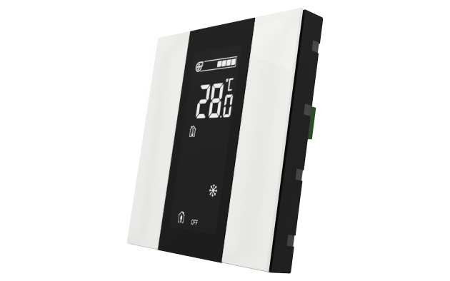 Interra ITR340-1202 iSwitch+ - 2-кнопочный KNX контроллер с ЖК-дисплеем, пластик, глянцевый белый
