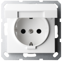 Jasmart Electric G5505W Розетка SCHUKO© с крышкой и защитными шторками 16A 250V~ 2P+T, цвет белый глянцевый, G5505W
