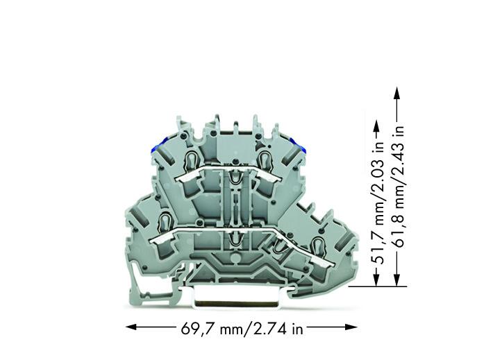 Wago 2002-2203 2-уровн. клемма, 0,25 - 2,5 (4) мм2, серая, L / N