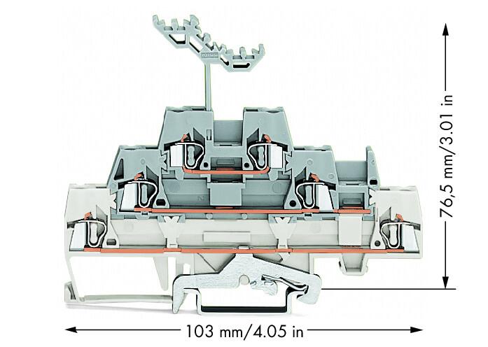 Wago 280-548 3-уровн. клемма, 0,08 - 2,5 мм2, белая/серая, L/L/Shield