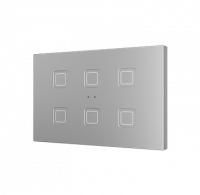 Zennio ZVITXLX6S Выключатель сенсорный KNX Tecla XL X6, 6-кнопочный,  PC-ABS пластик, цвет: серебряный