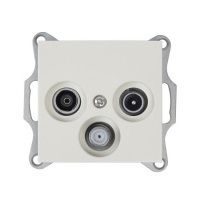 Jasmart Electric G6206V Розетка TV+FM+SAT ?9.5mm оконечная с накладкой, цвет слоновая кость, G6206V