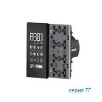 Ekinex EK-EQ2-TP-BG-NF Регулятор температуры с датчиком влажности EQ2, версия NF, подсветка - синий/зеленый