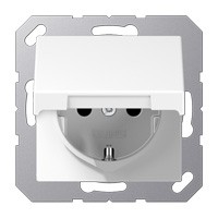 Jung EP1420KLWW EcoProfi Розетка с крышкой 2К+З 16А 250В~, белый