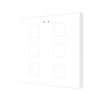 Zennio ZVIF6VTW Выключатель сенсорный KNX Flat 6, версия vT, 6-кнопочный, LED индикация, 2хAI/DI, цвет: белый