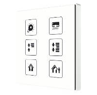 Zennio ZVI-SQTMD6-CUS Выключатель сенсорный KNX Square TMD, 6-кнопочный, 2хAI/DI, термостат, датчик температуры, цвет: Цвет на выбор