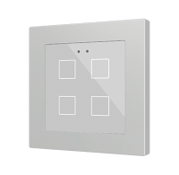 Zennio ZVIFR55X4S Flat RGB 55 X4. Емкостный сенсорный переключатель с RGB-подсветкой (55 x 55 мм), 4 кнопки, серебряный
