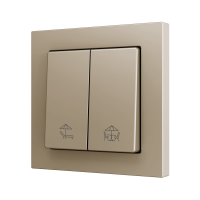 Zennio ZS552PB2CC ZS55, Двойная мягкая кнопка для 2 бинарных входов 55x55 мм – цвет шампанского – на заказ