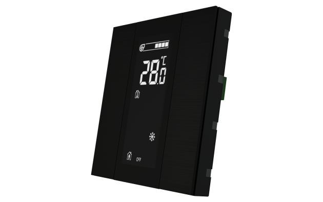 Interra ITR340-1211 iSwitch+ - 2-кнопочный KNX контроллер с ЖК-дисплеем, алюминий, черный матовый