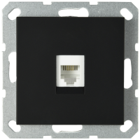 Jasmart Electric G6105PB Интернет-розетка RJ45 с накладкой, цвет черный матовый (soft touch), G6105PB