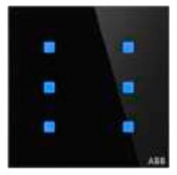 ABB TB/U6.5.1-CG Сенсор Tacteo 6-кнопочный, 86х86, вертикальный, черное стекло, цвет: Чёрный