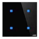 ABB TB/U4.4.1-CG Сенсор Tacteo 4-кнопочный, 86х86, черное стекло, цвет: Чёрный